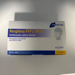 Schachtel FFP2-Faltmasken ohne Ventil, 20 Stück